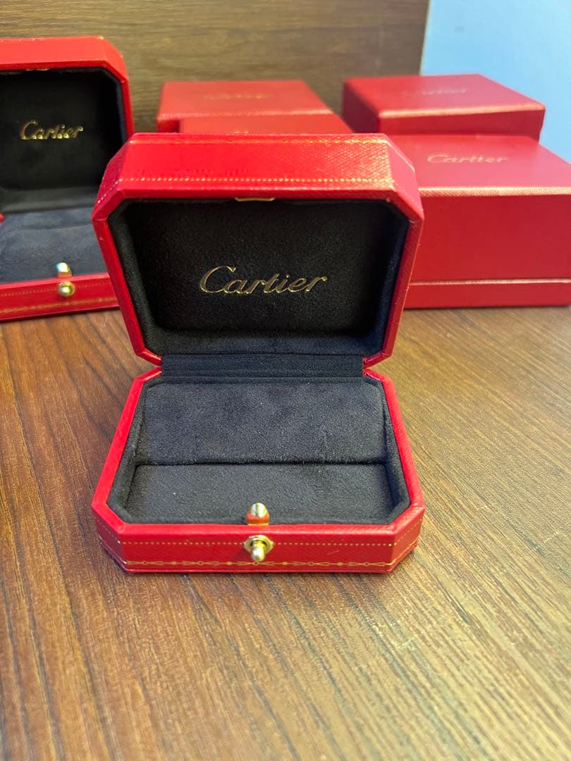 Cartier レッドレザー ジュエリーボックス 4個セット
