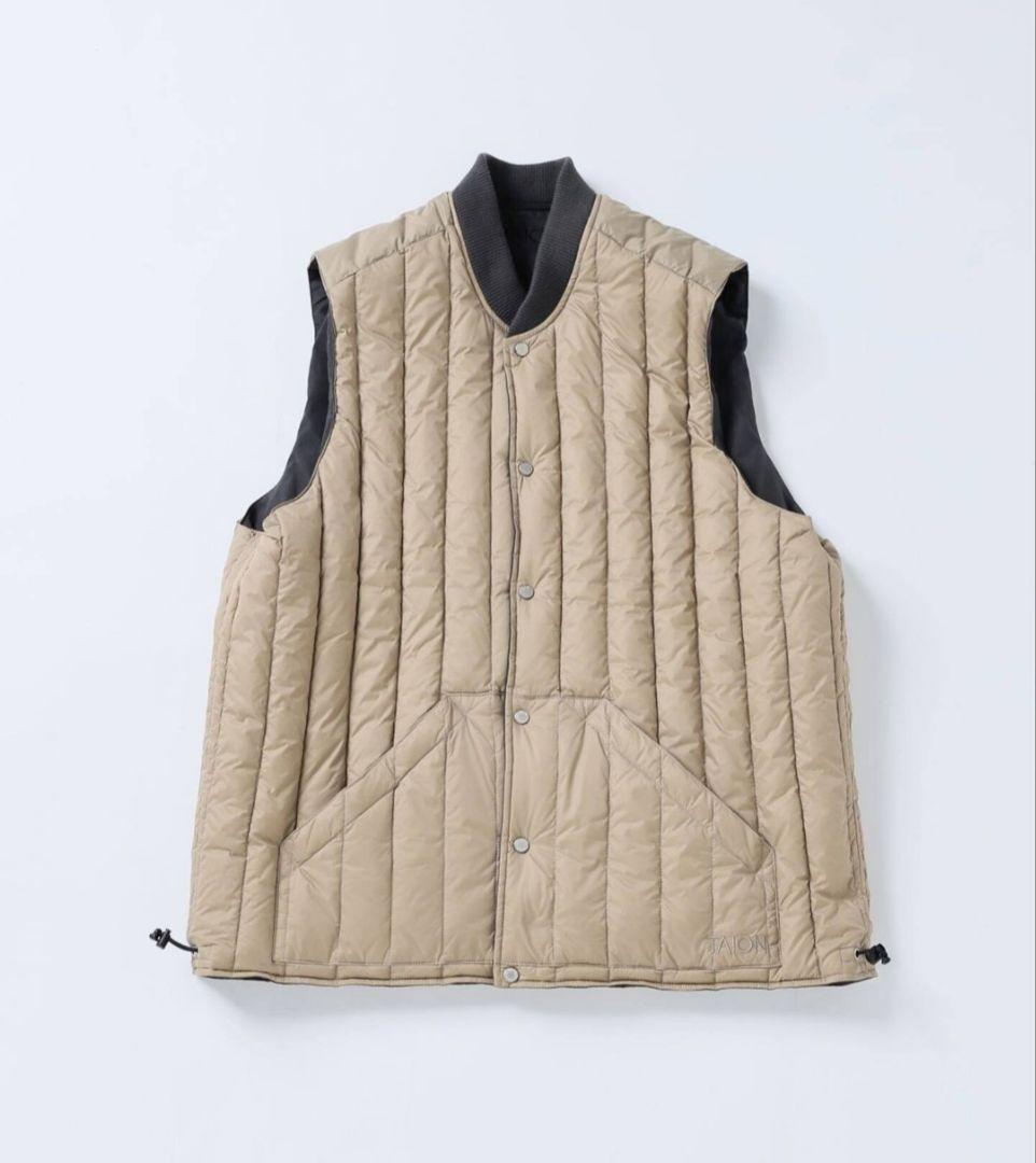 美品 TAION/RE Vertical quilt Rvs Down Vest