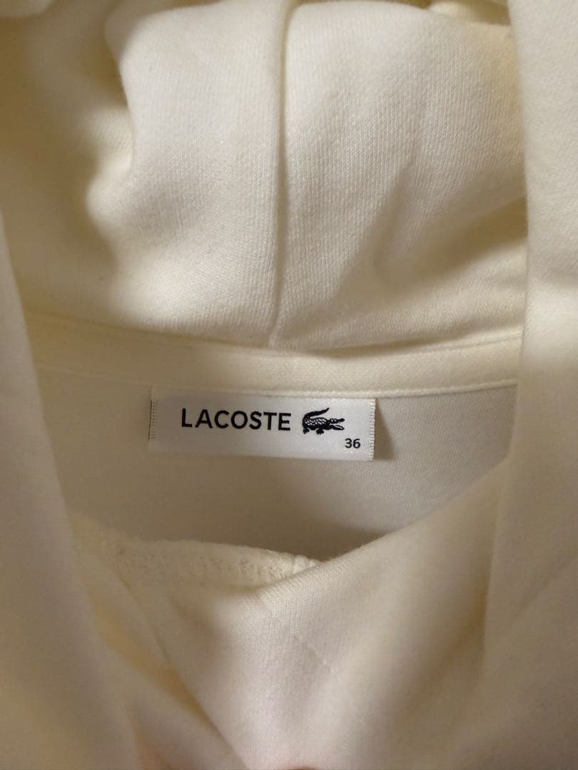 【Lacoste】 ホワイト フード付きワンピース サイズ36(M)
