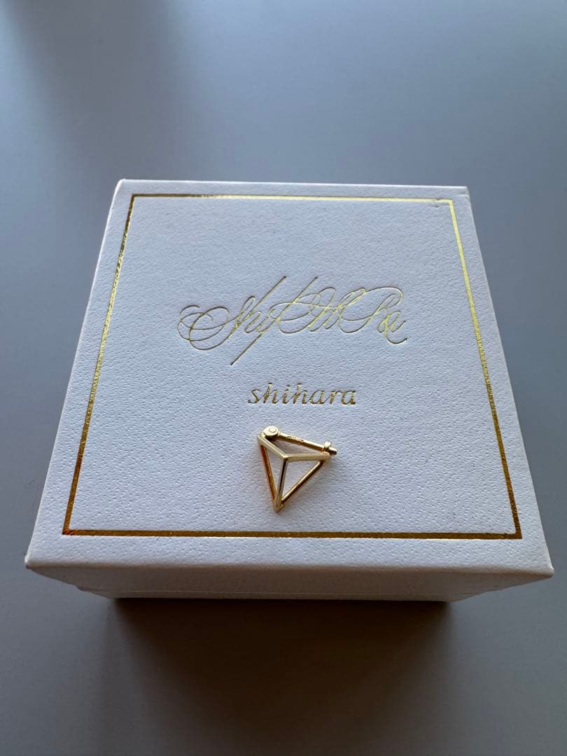 美品SHIHARA シハラ Triangle Pierce10ゴールド三角ピアス