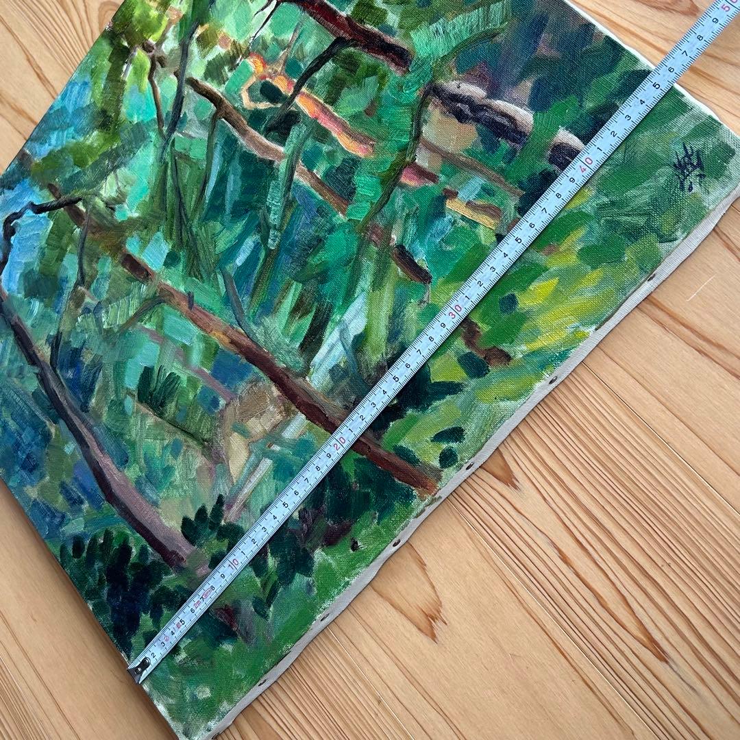 O*L様 初夏の松林 絵画 中神英臣 額縁付き