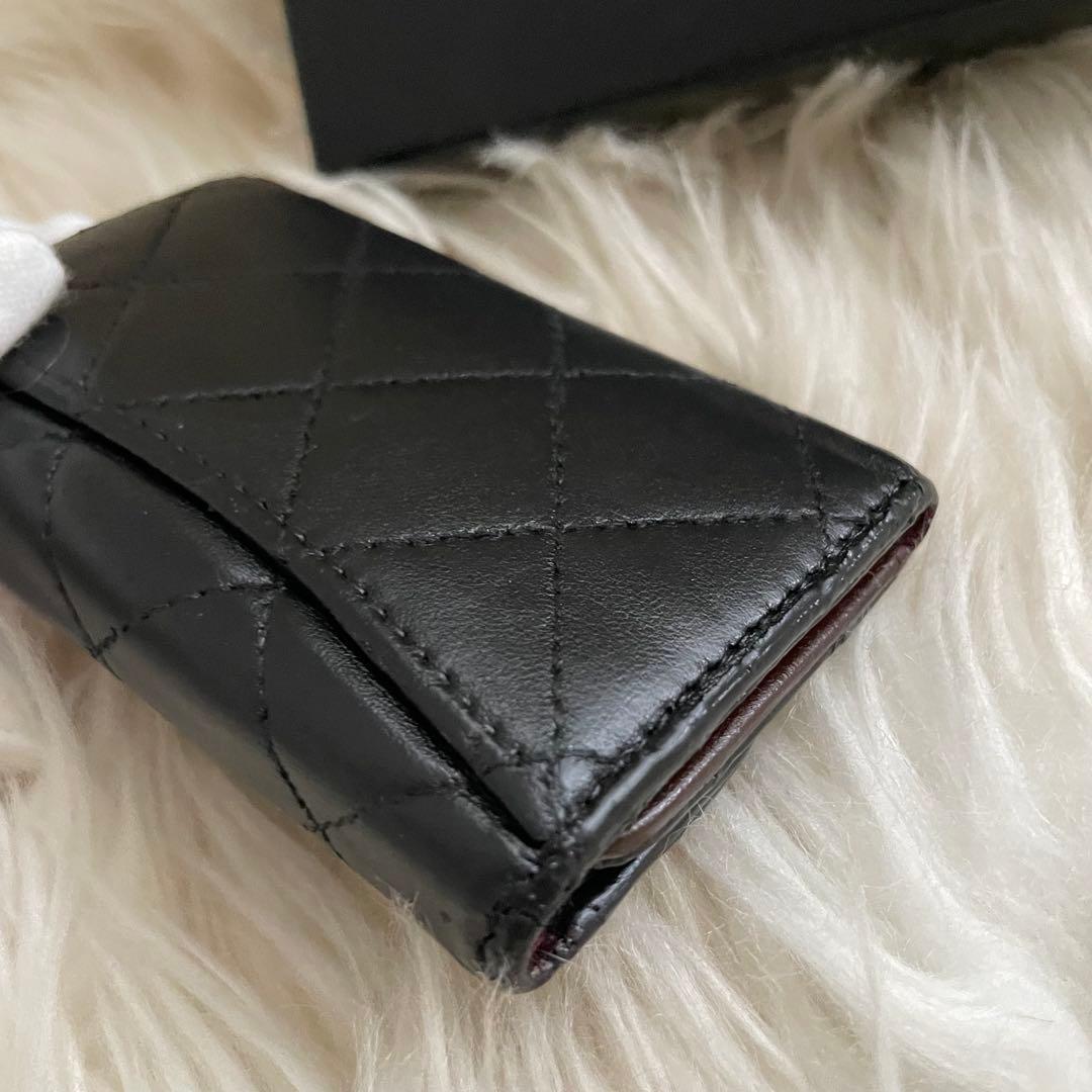 シャネル CHANEL キーケース カードケース ココマーク マトラッセ 黒