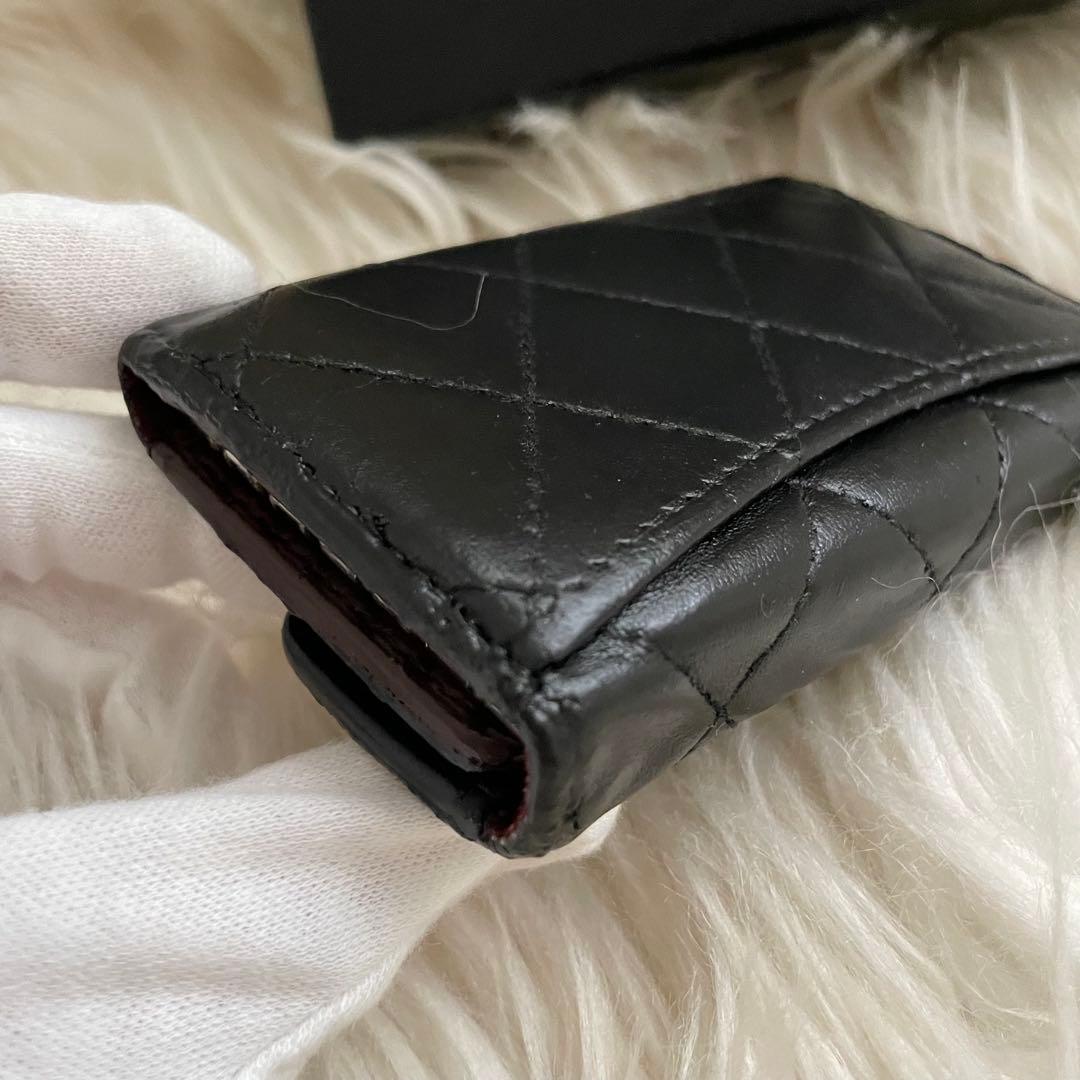 シャネル CHANEL キーケース カードケース ココマーク マトラッセ 黒