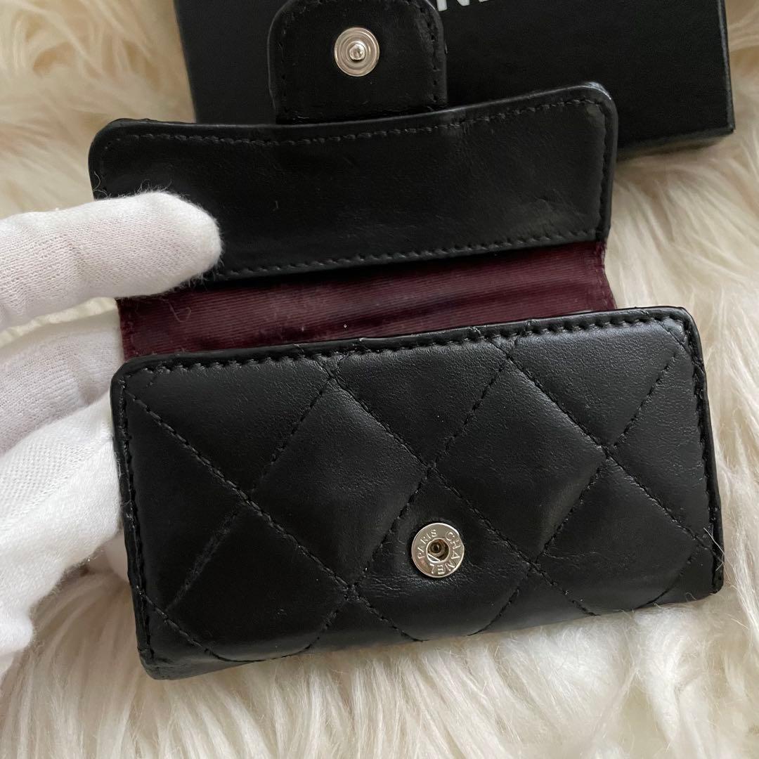 シャネル CHANEL キーケース カードケース ココマーク マトラッセ 黒