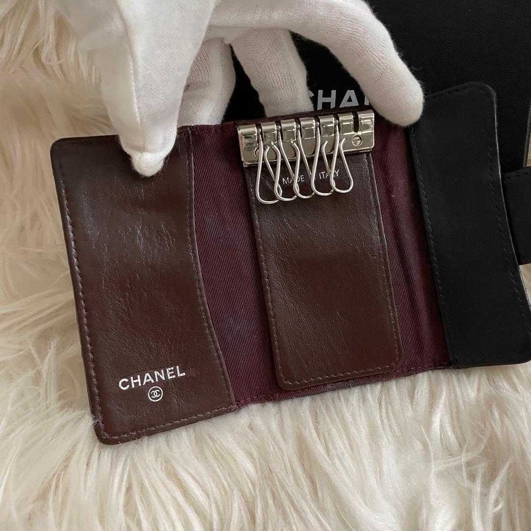 シャネル CHANEL キーケース カードケース ココマーク マトラッセ 黒