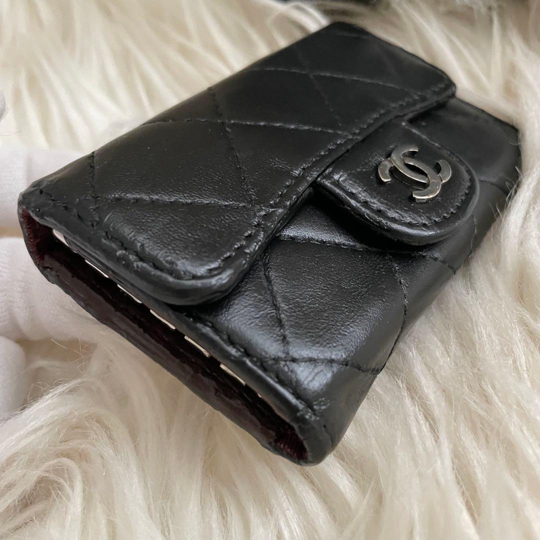 シャネル CHANEL キーケース カードケース ココマーク マトラッセ 黒