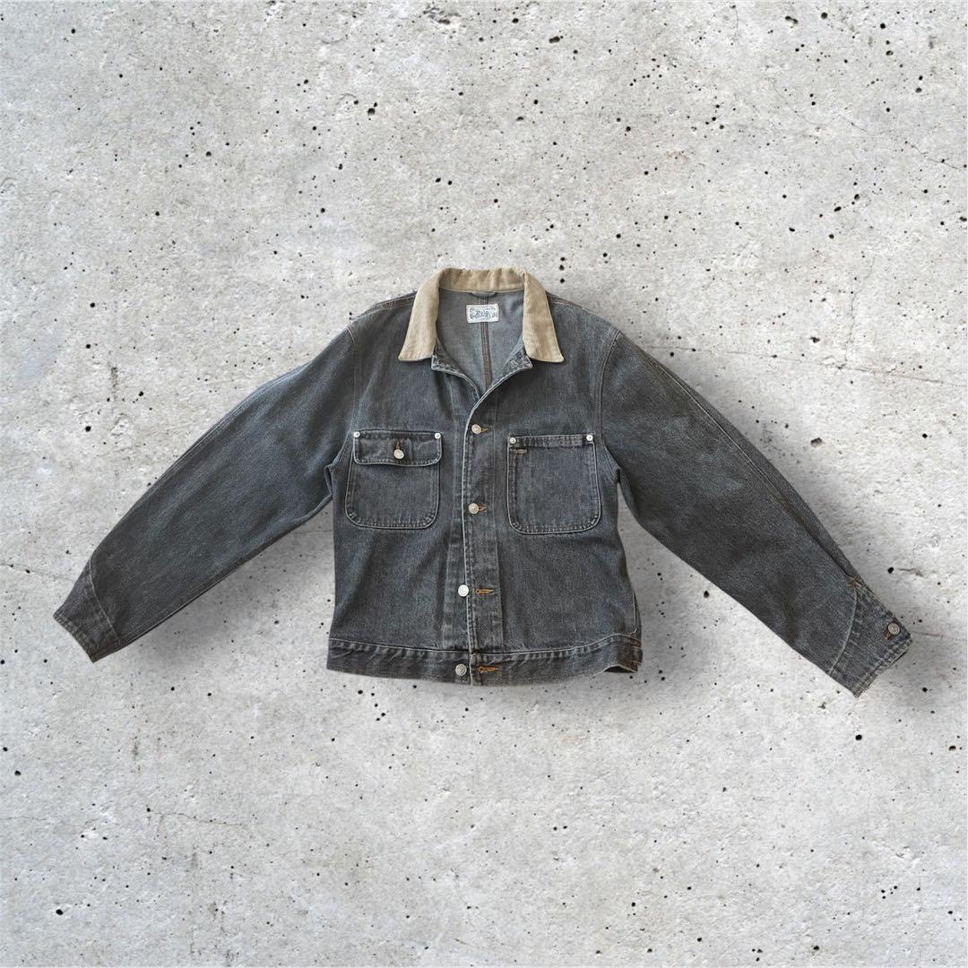 【美品】80s ラルフローレン 白タグ USA製 デニムジャケット 黒 ブラック