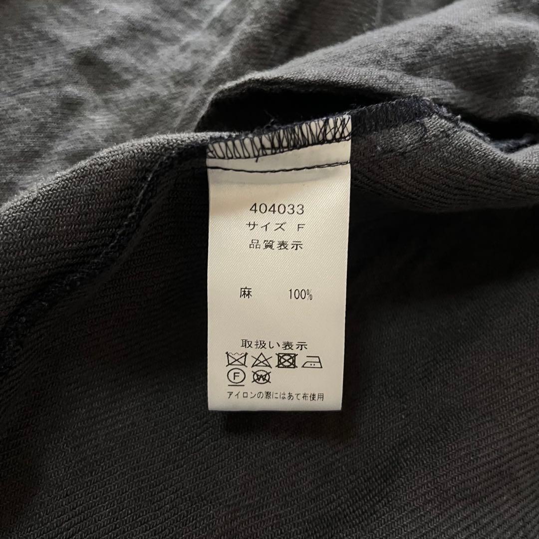 美品✨ナンバー18オハコ　リネン100 コート　チャコールグレー　羽織り