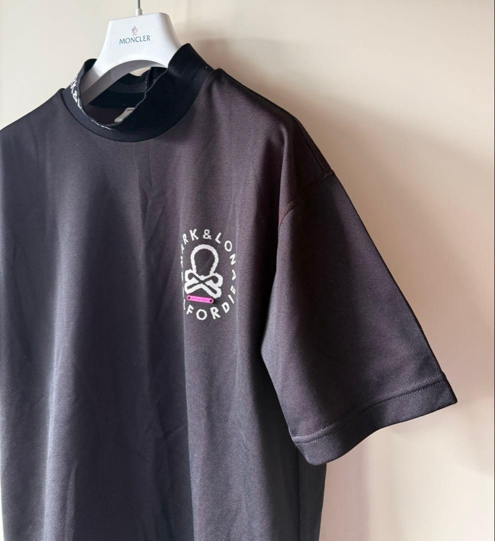 美品 ★ MARK&LONA モックネック 黒 シャツ マーク&ロナ 正規品