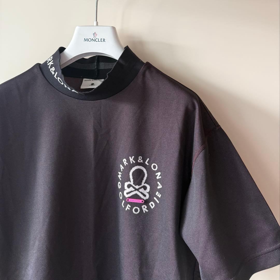 美品 ★ MARK&LONA モックネック 黒 シャツ マーク&ロナ 正規品