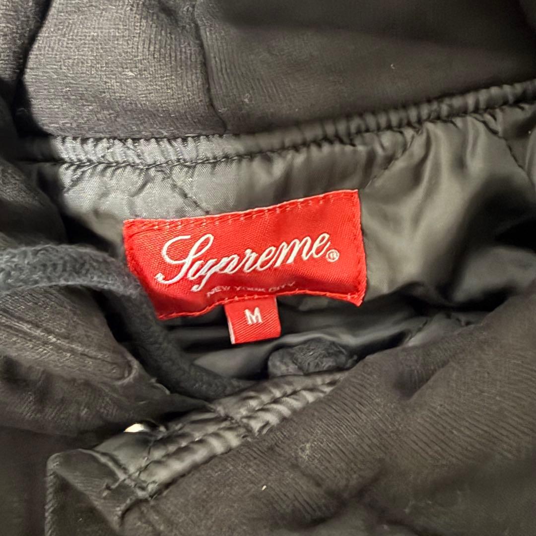 Supreme Fleece Hooded Denim Shirt ブラック M