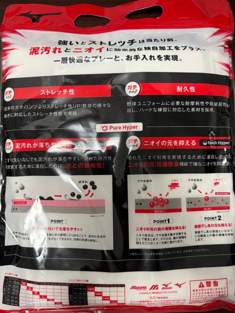新品　ミズノ　ベースボールユニフォームパンツ2枚セット