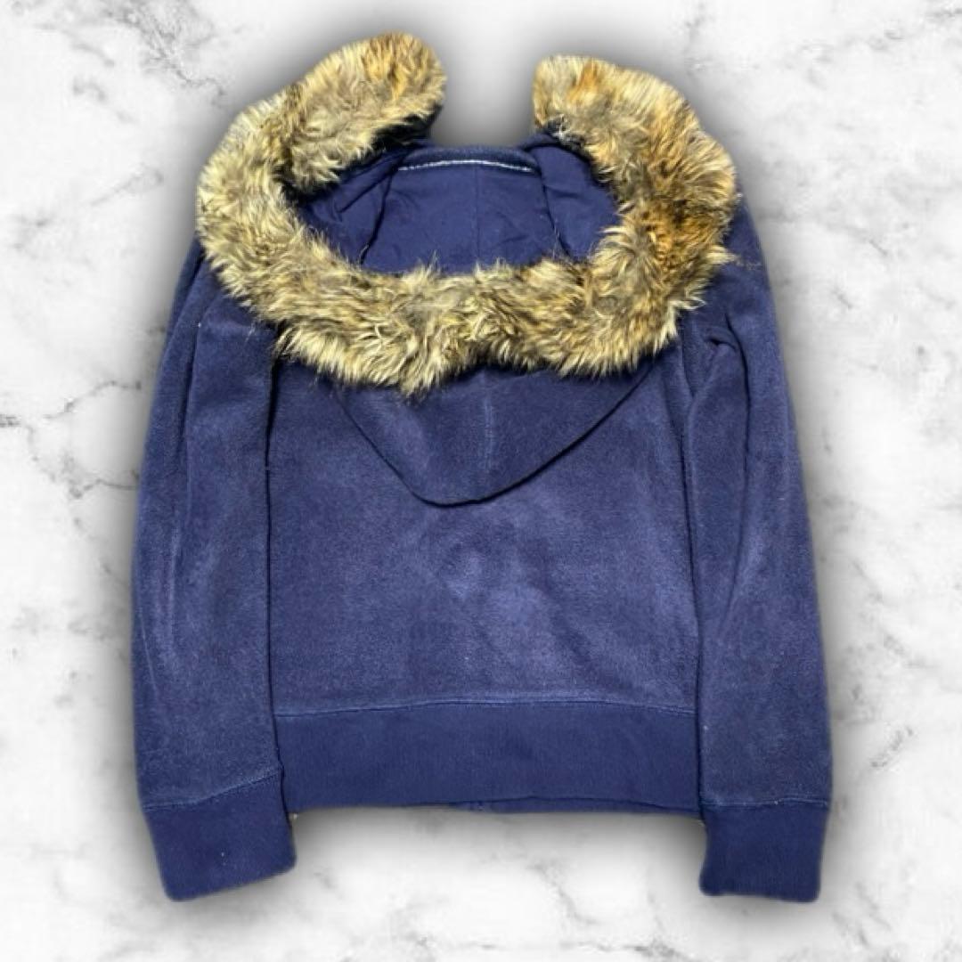 トップス 00s archive GAP fur zip hoodie Y2K