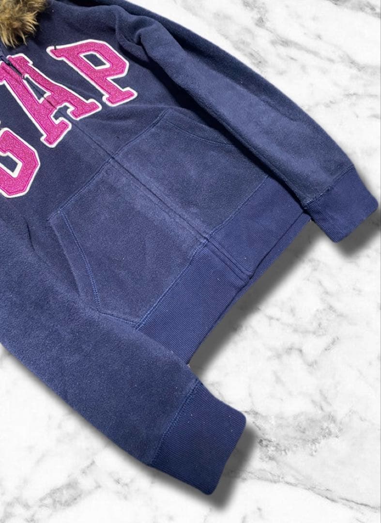 トップス 00s archive GAP fur zip hoodie Y2K