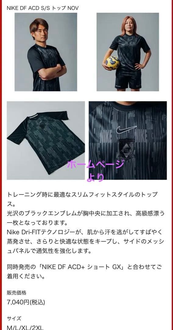 浦和レッズ　NIKE DF ACD S/S トップ NOV Lサイズ　完売品