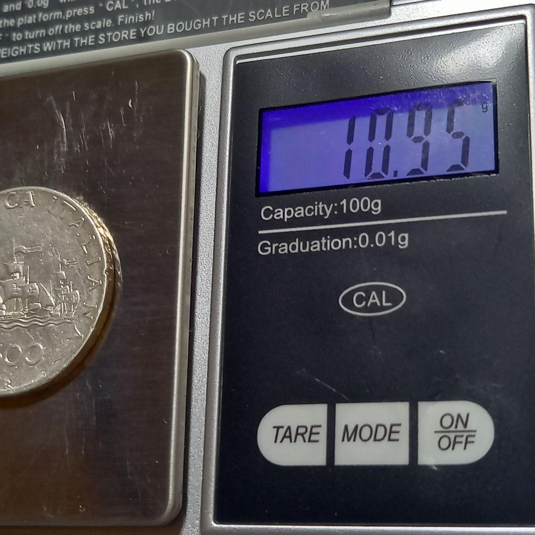 銀貨 イタリア L.500 1958年 500リラ 量目:約10.95g