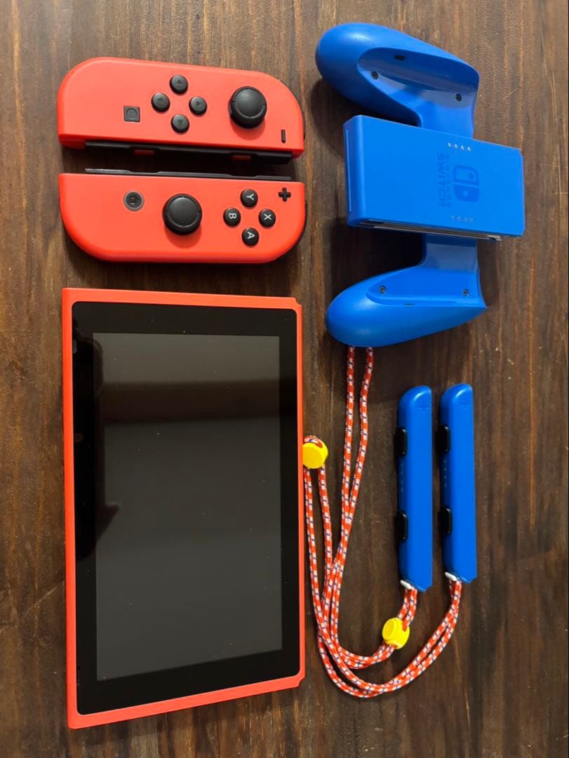 【美品】Nintendo Switch 本体 マリオレッド×ブルーセット
