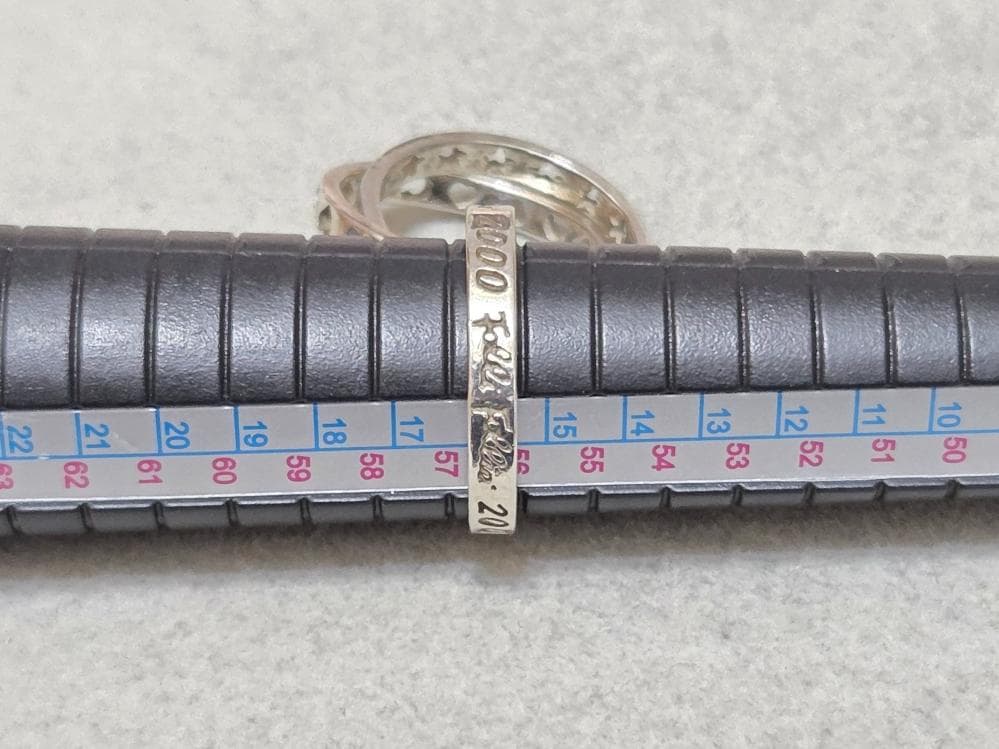 フォリフォリ　ミレニアム限定　SILVER925　3連リング　12号　43216