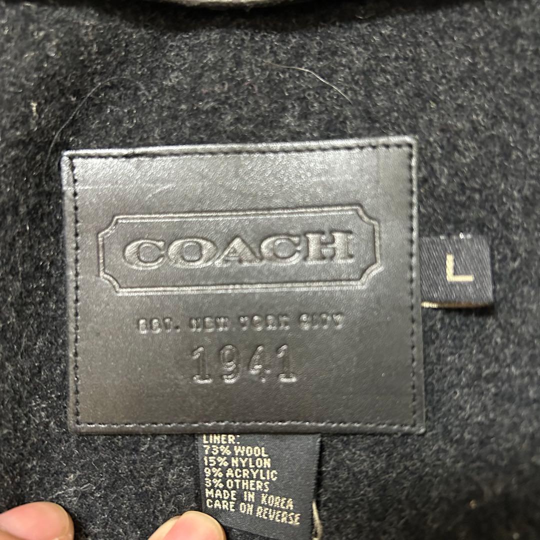 old coach カーコート レザージャケット black