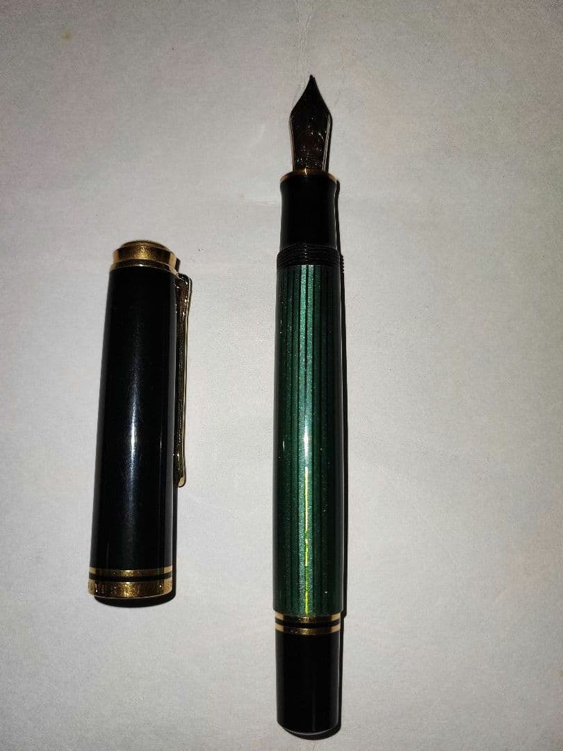 ペリカン スーべレーン M800 緑縞 字幅EF 18C-750　吸入式