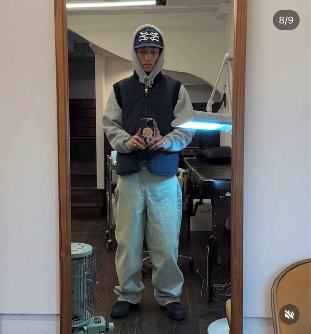 A.P.C. ダークネイビー キルティングベスト　丸亀製麺