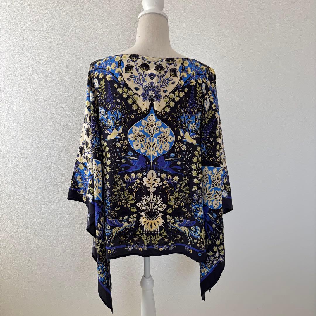 ETRO エトロ ペイズリー柄 シルク ポンチョ ケープ 総柄 フリーサイズ