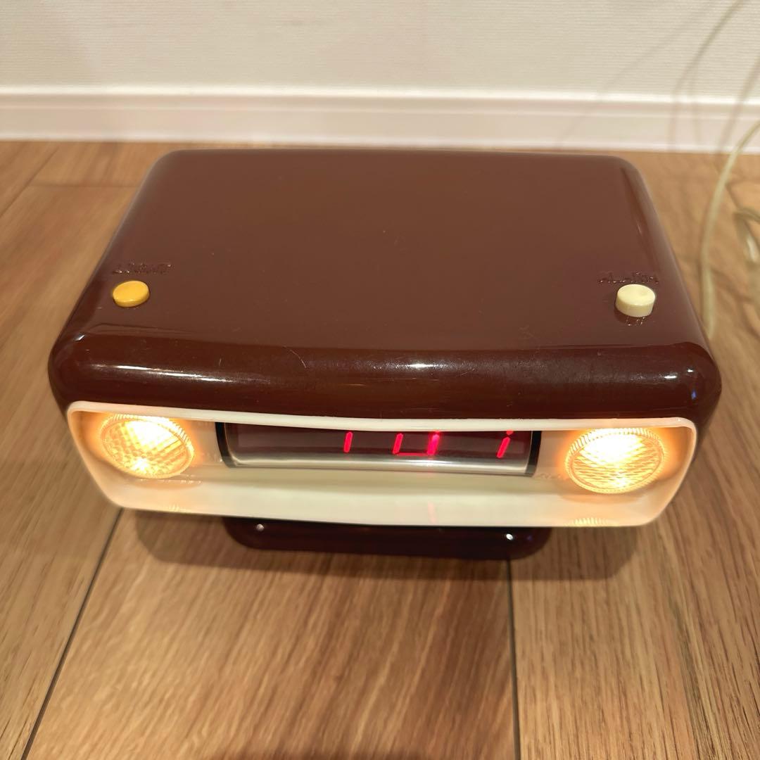 ダルトンDULTON デジタル置時計 LED アラーム付き 茶色 昭和レトロ