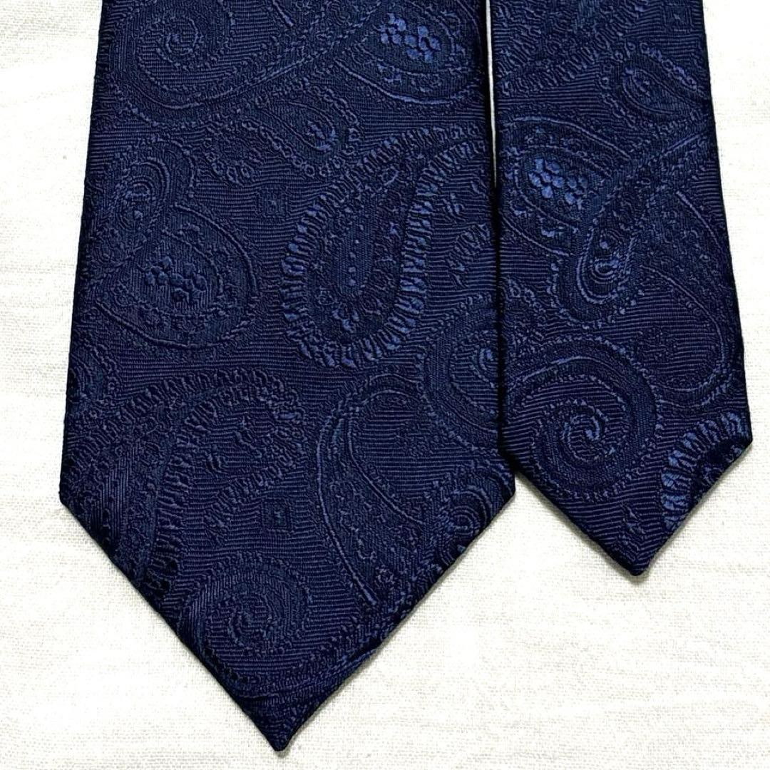 新品　FAIRFAX フェアファクス　ネクタイ　ネイビー　無地　ペイズリー