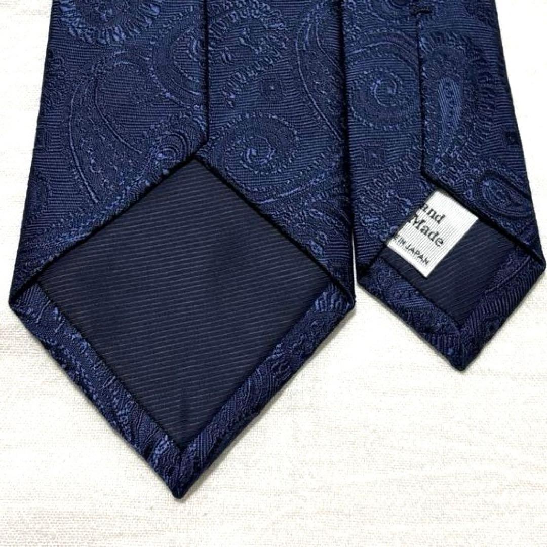 新品　FAIRFAX フェアファクス　ネクタイ　ネイビー　無地　ペイズリー
