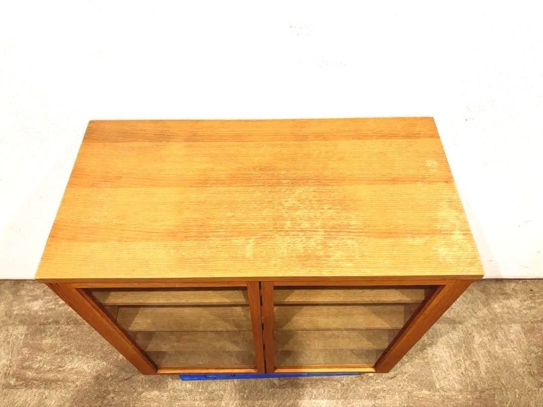 ☘️送料込⭐️廃盤希少⭐️無印良品⭐️脚付き⭐️オーク材・ガラス扉 キャビネット