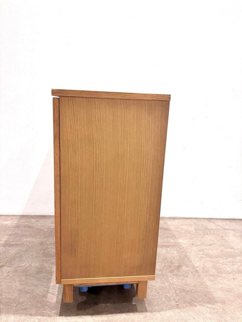 ☘️送料込⭐️廃盤希少⭐️無印良品⭐️脚付き⭐️オーク材・ガラス扉 キャビネット
