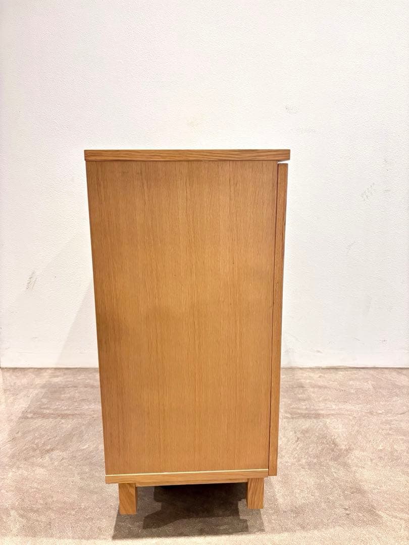 ☘️送料込⭐️廃盤希少⭐️無印良品⭐️脚付き⭐️オーク材・ガラス扉 キャビネット