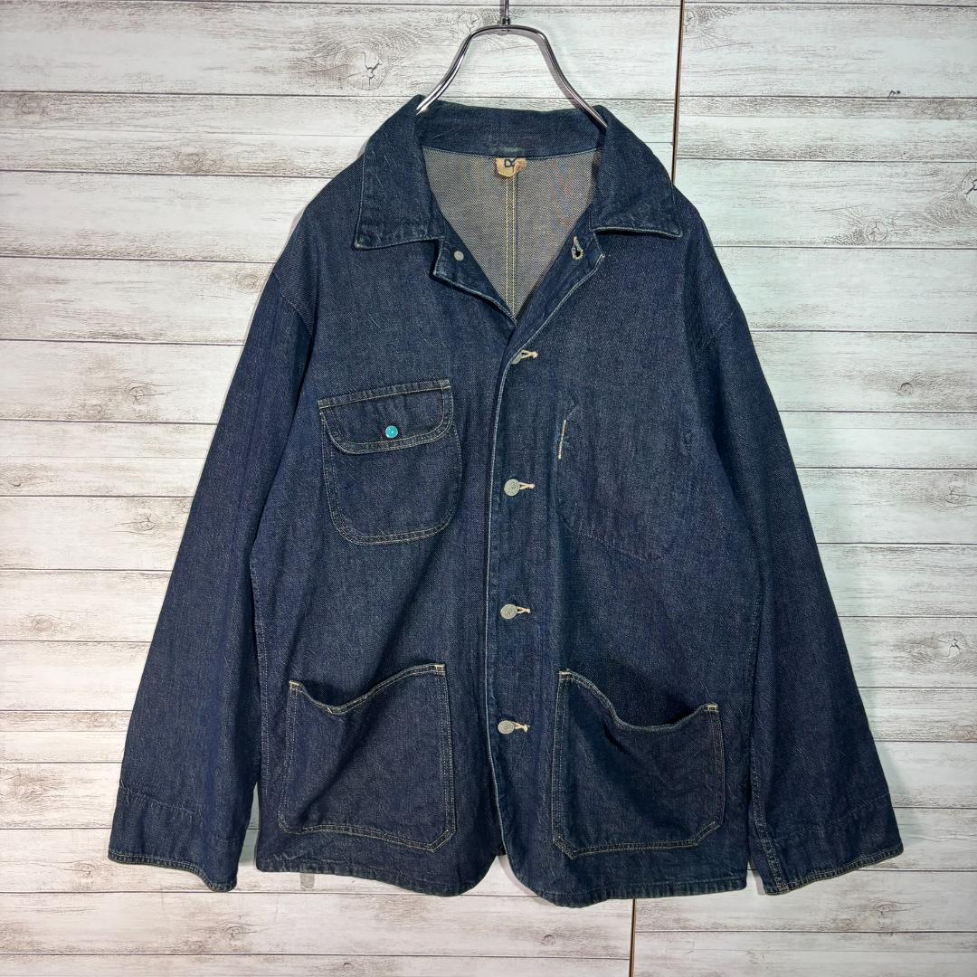 45rpm デニムカバーオール ジャケット L インディゴ ワーク