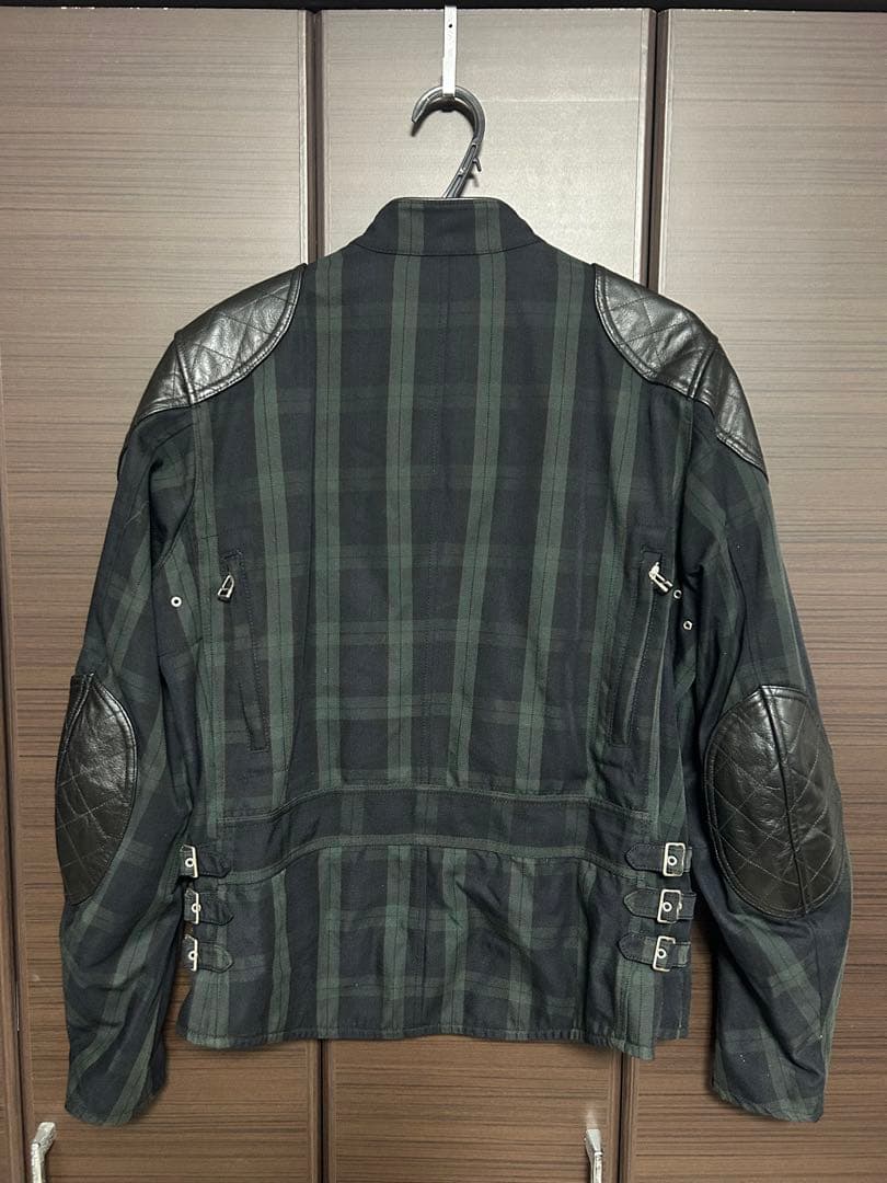 MaxFritz マックスフリッツ タータンチェックシングルライダースジャケット