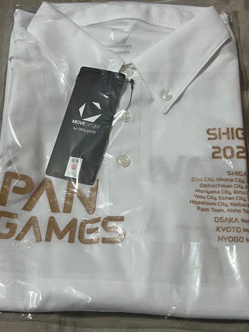 MOVE SPORT JAPAN GAMES 国体　ポロシャツ　白×ゴールド