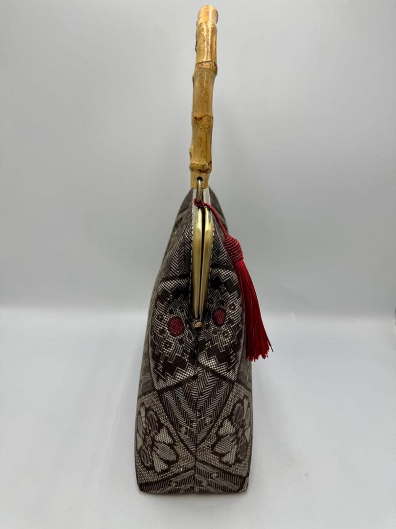 【ハンドメイド】 大島紬 着物リメイク　ハンド バッグ3点セット #328