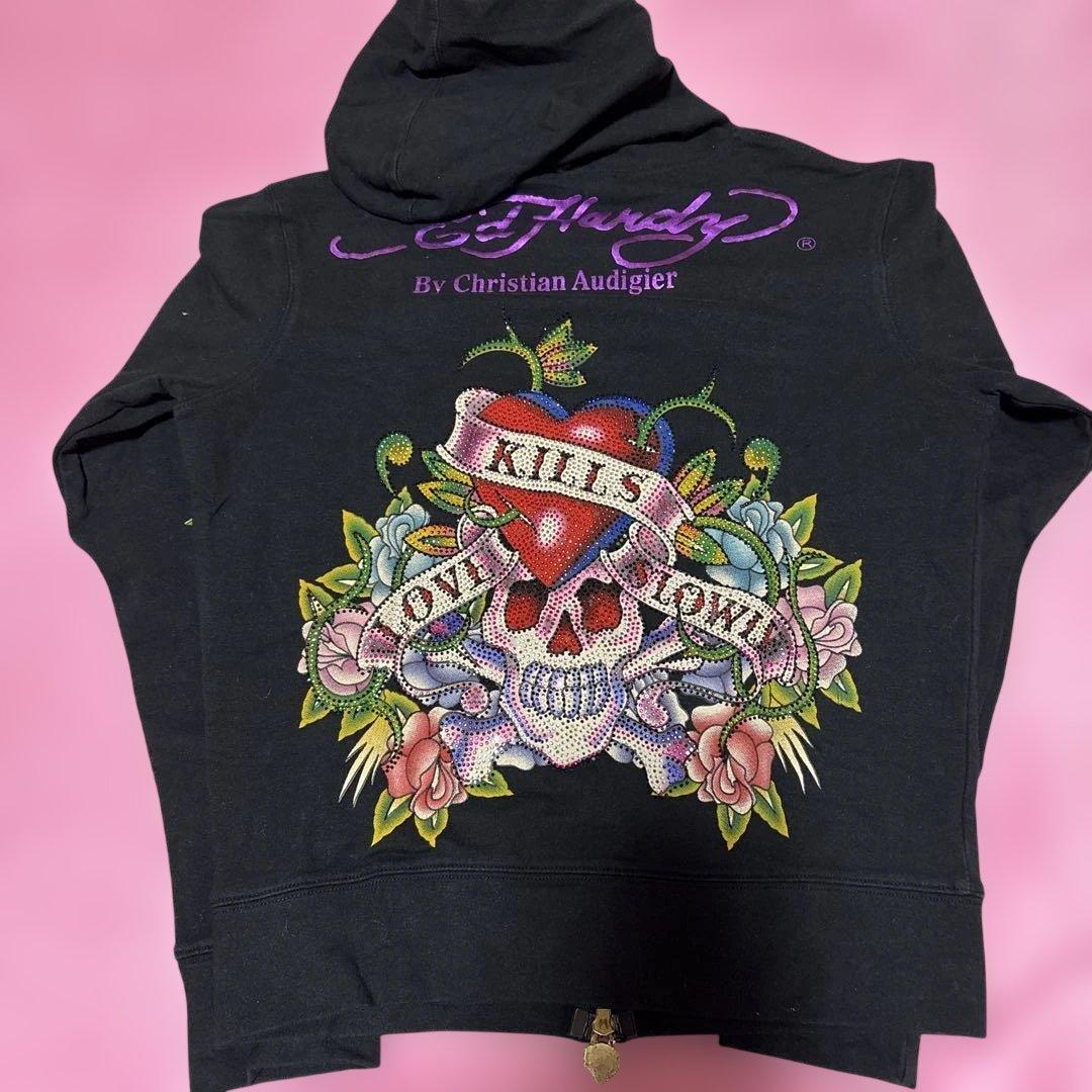 Ed Hardy スカル バラ パーカー