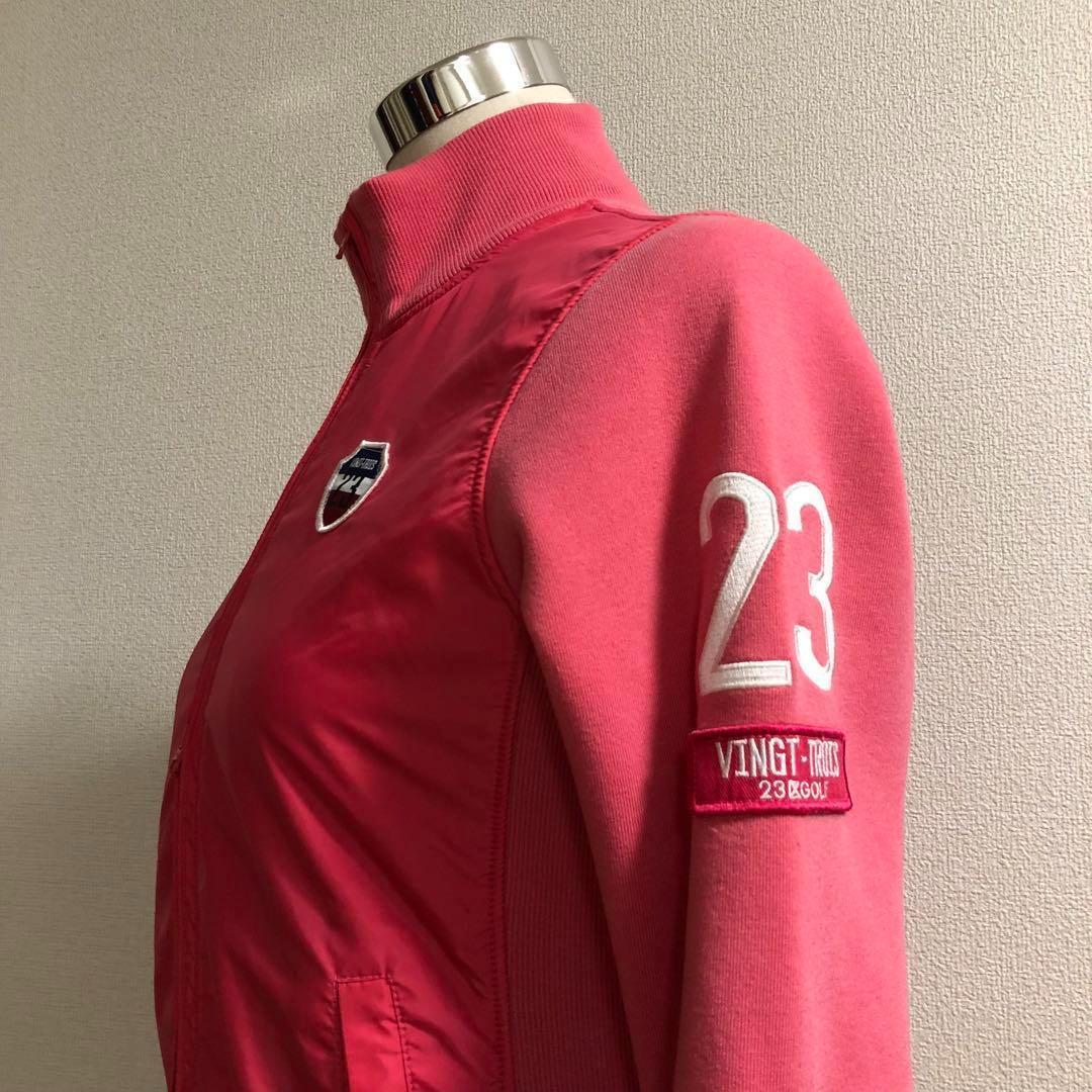 23区ゴルフ ハイブリッド ダブルジップ ジャケット 裏起毛 ピンク サイズ1