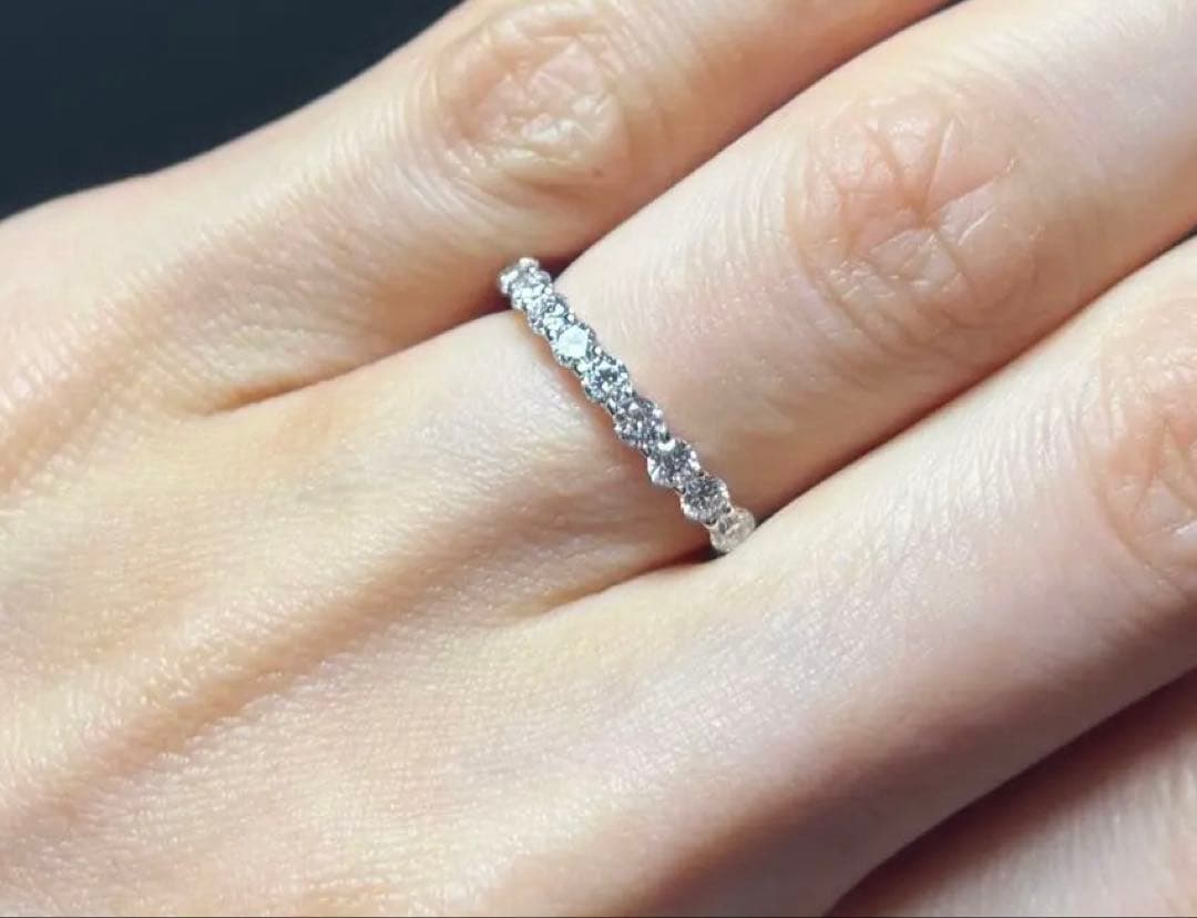 11号 0.593ct ラボダイヤ ハーフエタニティリング