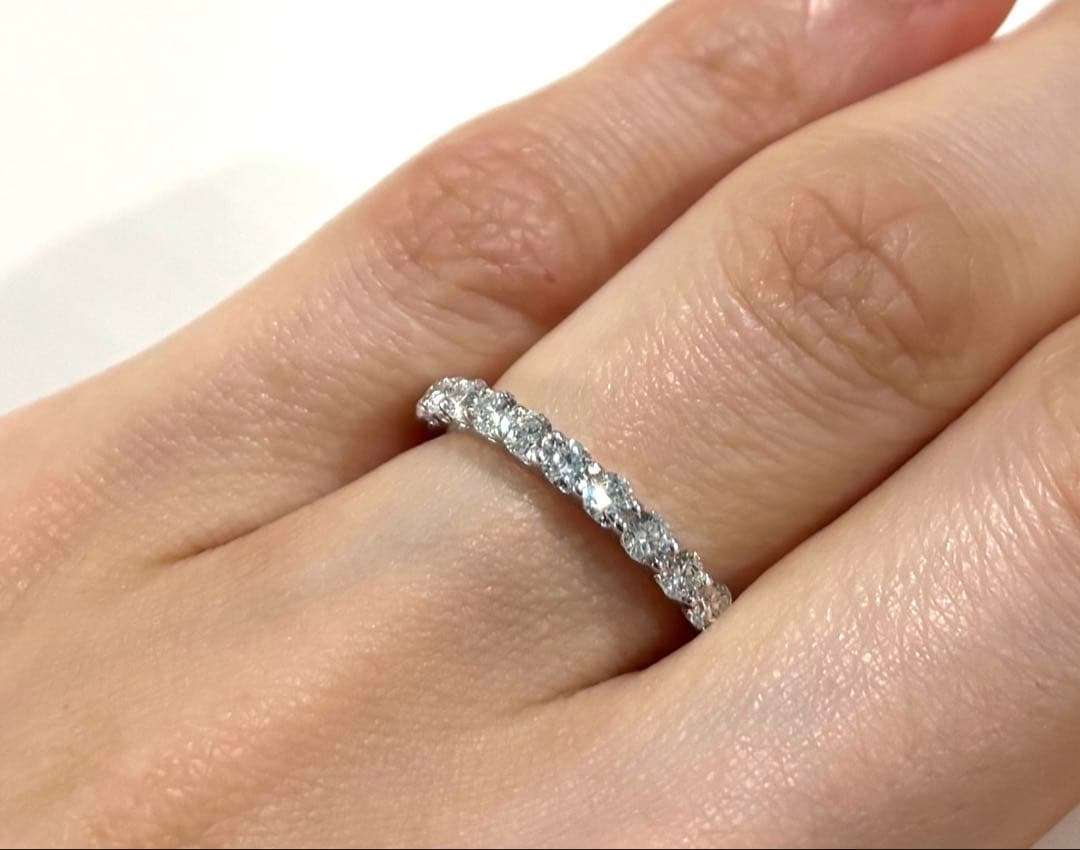 11号 0.593ct ラボダイヤ ハーフエタニティリング