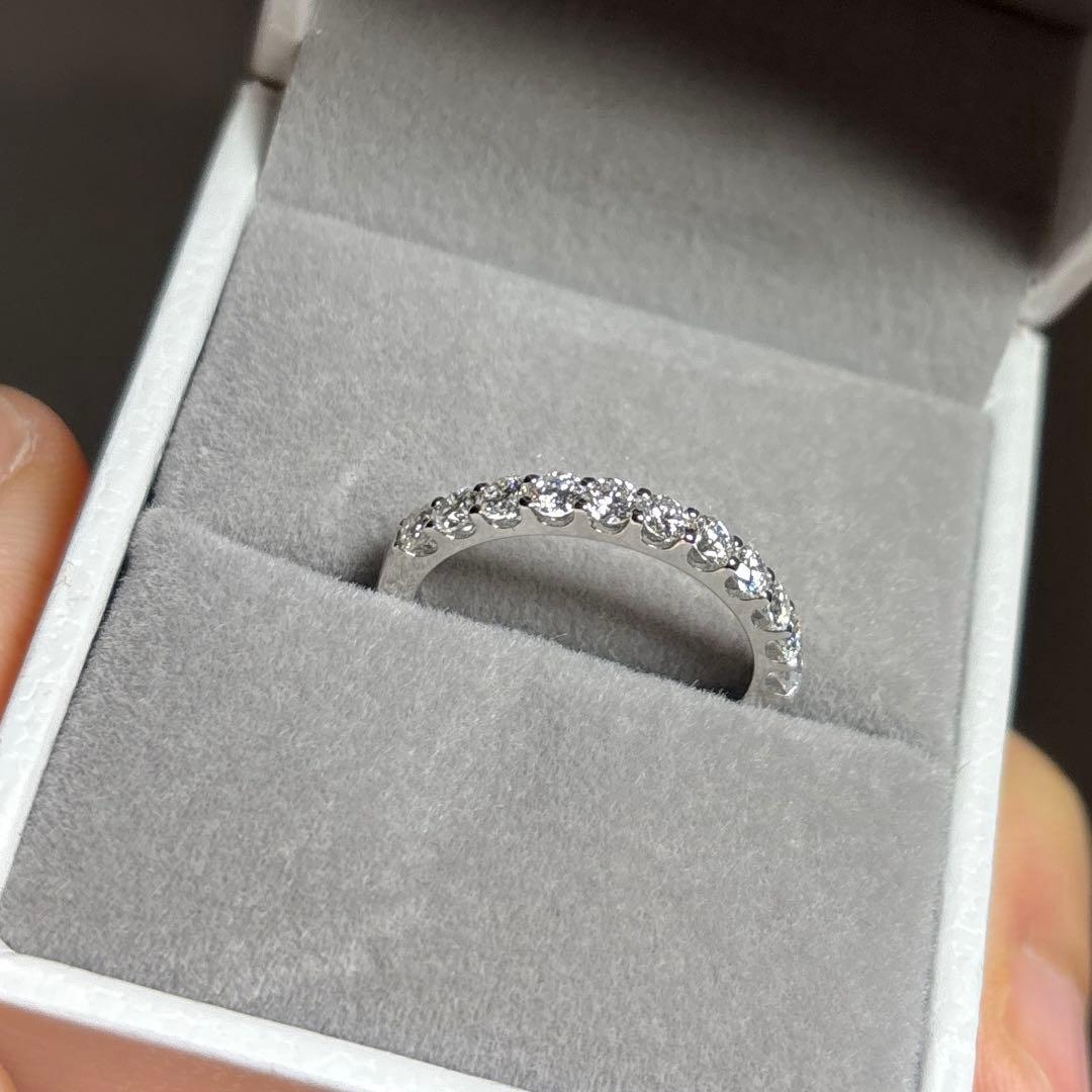 11号 0.593ct ラボダイヤ ハーフエタニティリング