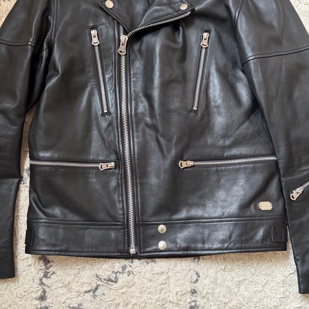 ジャケット・アウター CRIMIE LAMB LEATHER SEMI W RIDERS JACKET