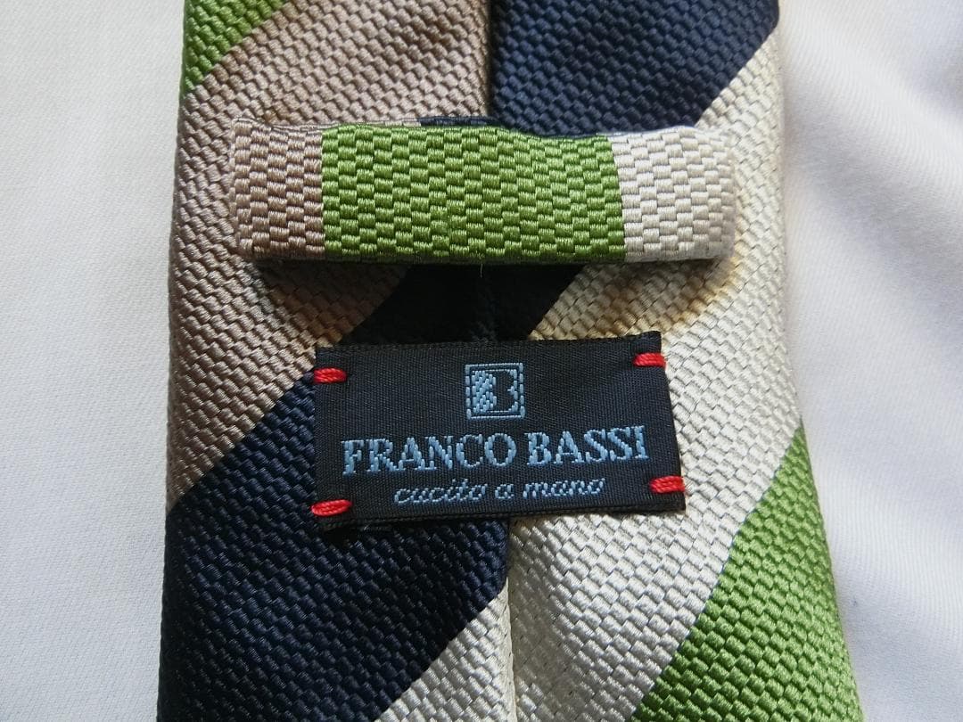 フランコバッシ伊製 紺ブレ×軍パンに〇 ビームスネクタイFRANCO BASSI