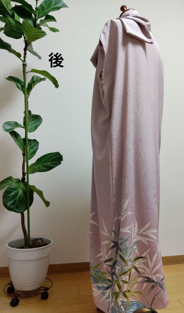 着物リメイク❀色留袖ドレスボレロ❀水鳥金彩正絹薄紫❀