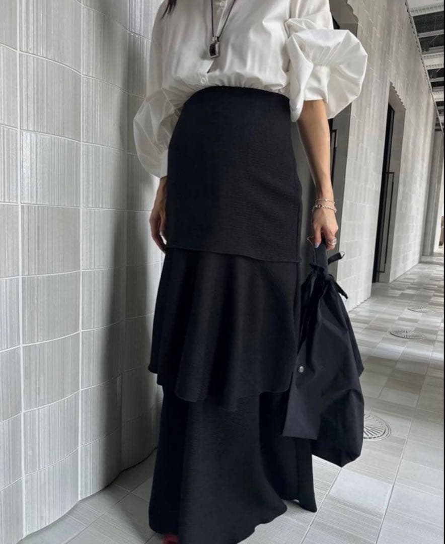 【未使用】Ameri SHIRT DOCKING TIERED DRESS S