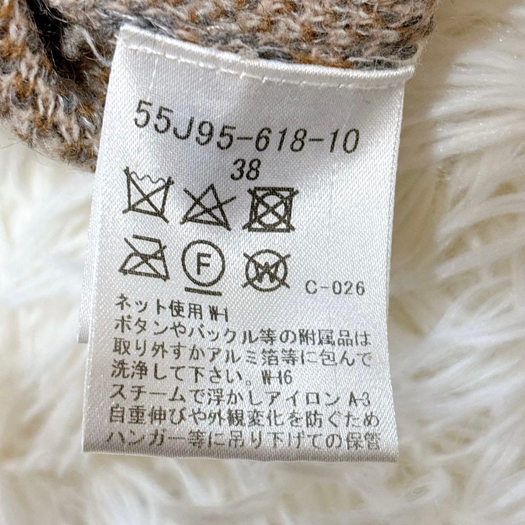 ブルーレーベル✨ウールモヘヤワンピース✨クレストブリッジチェック✨ピンク金ボタン