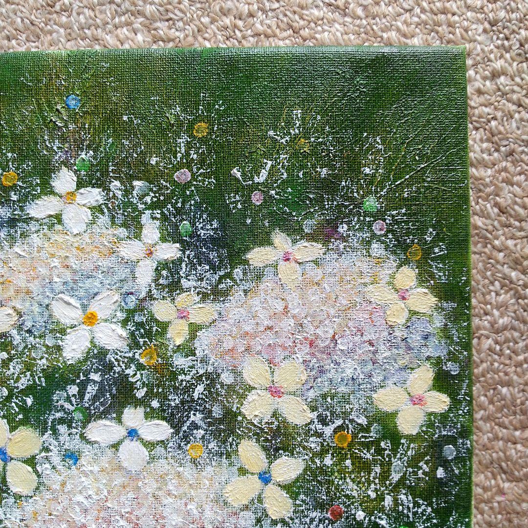 油絵 「紫陽花の輝き」F3号 （匿名配送）