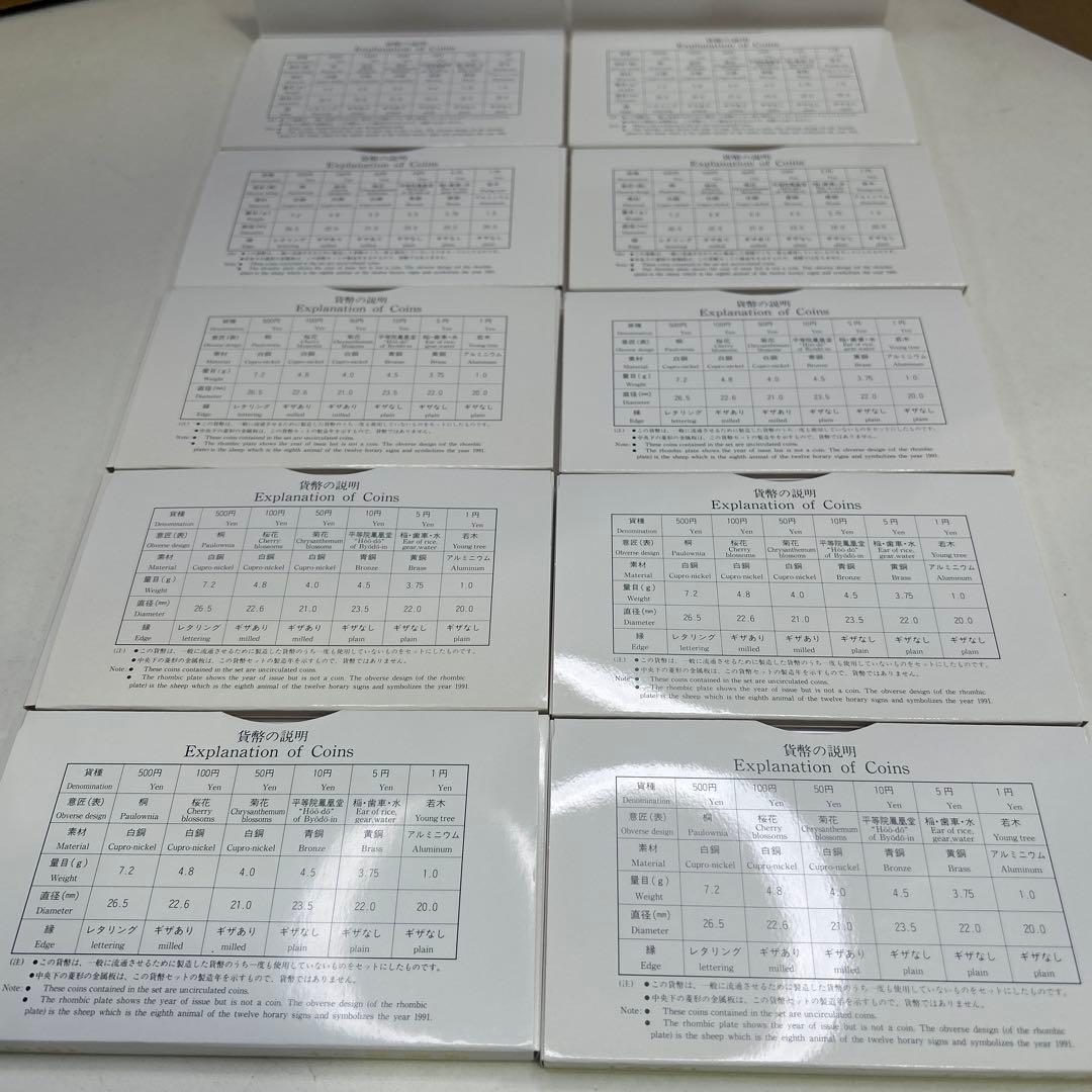 5918 1991年(平成3年)通常貨幣セット 10セット