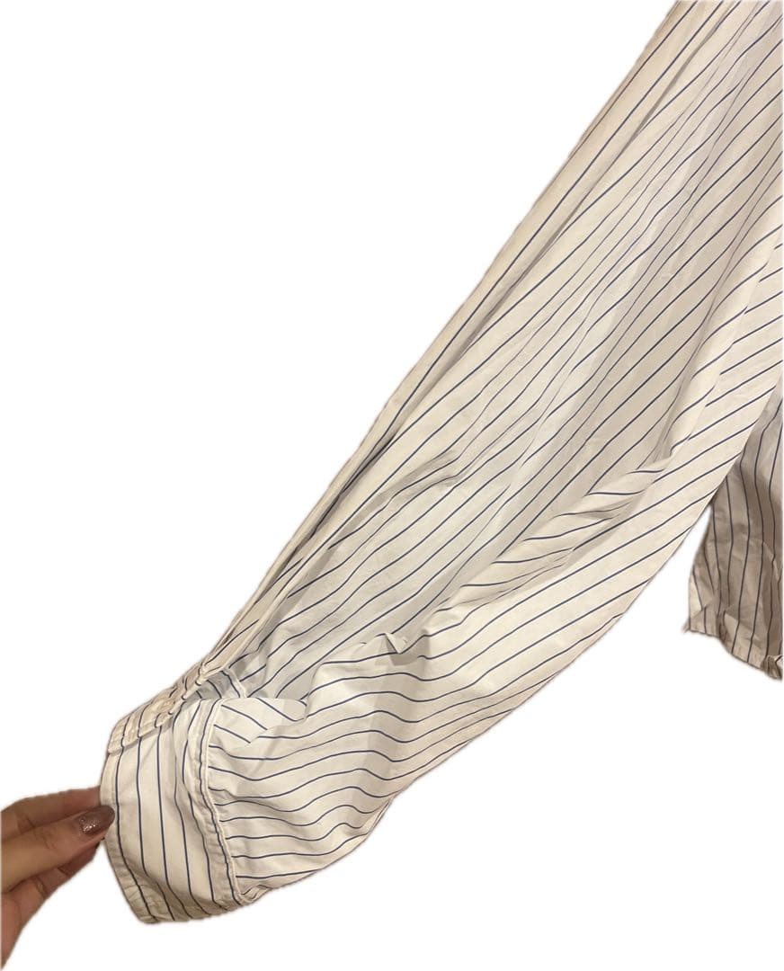MM6 ストライプ クロップドシャツ 長袖