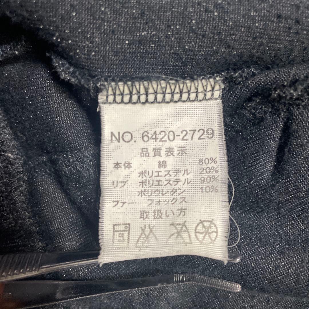 VON DUTCH ファー付きベルベットパーカー 刺繍ロゴ ブラック L Y2K